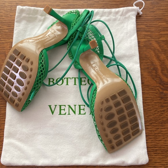 Bottega Veneta SALE Italian green sandals, Scarps Pelle S. Gonna size 38 EUC - Picture 2 of 8